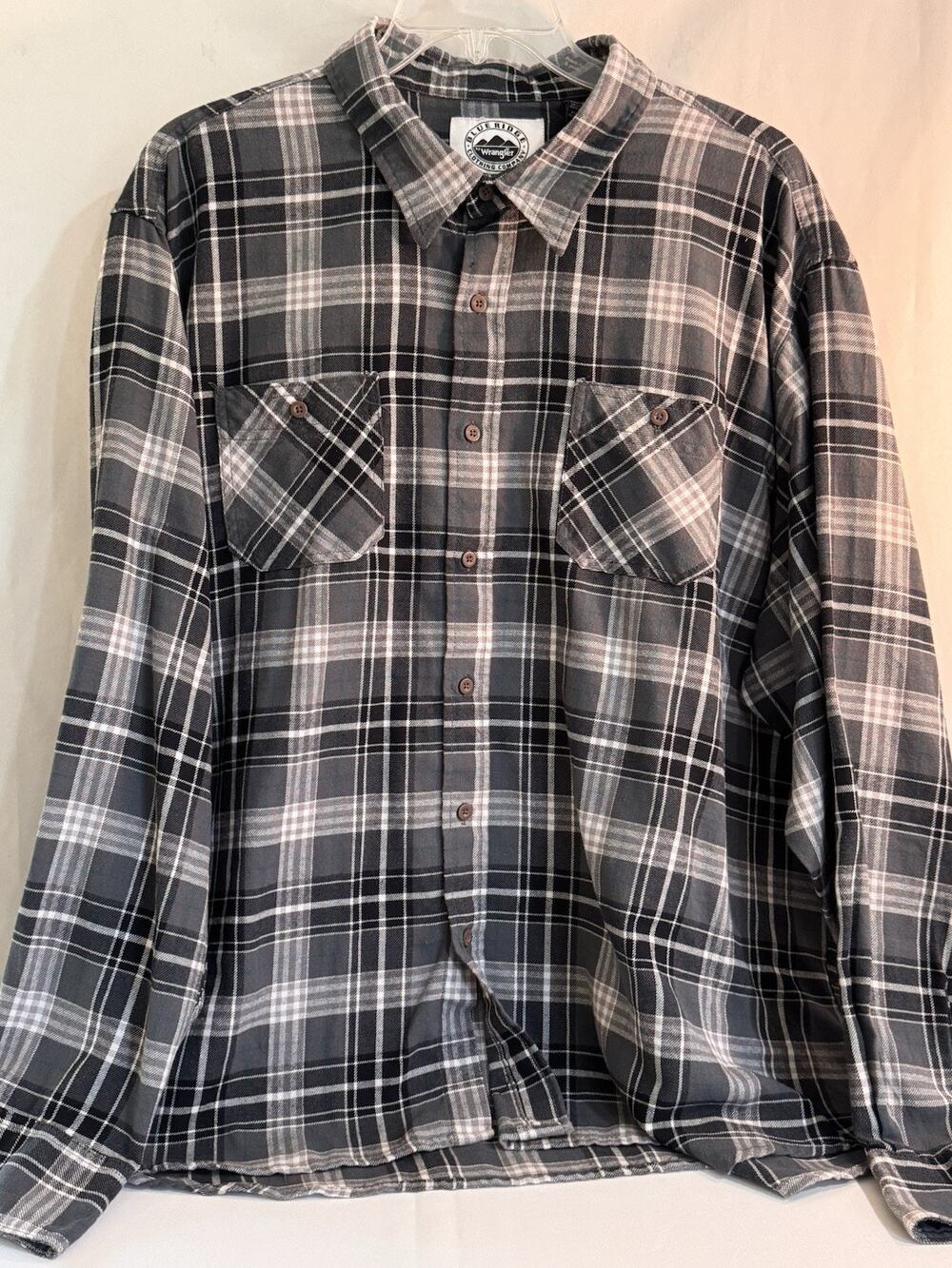 Blue Ridge by Wrangler Cabincore Green & Gray Oversized Plaid Flannel 3X LY